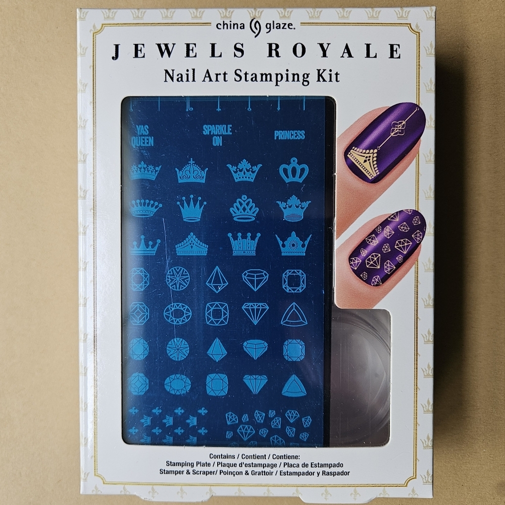 China Glaze Jewels Royale Nail Art Stamping Kit, New in Box (NIB), DIY Manicures